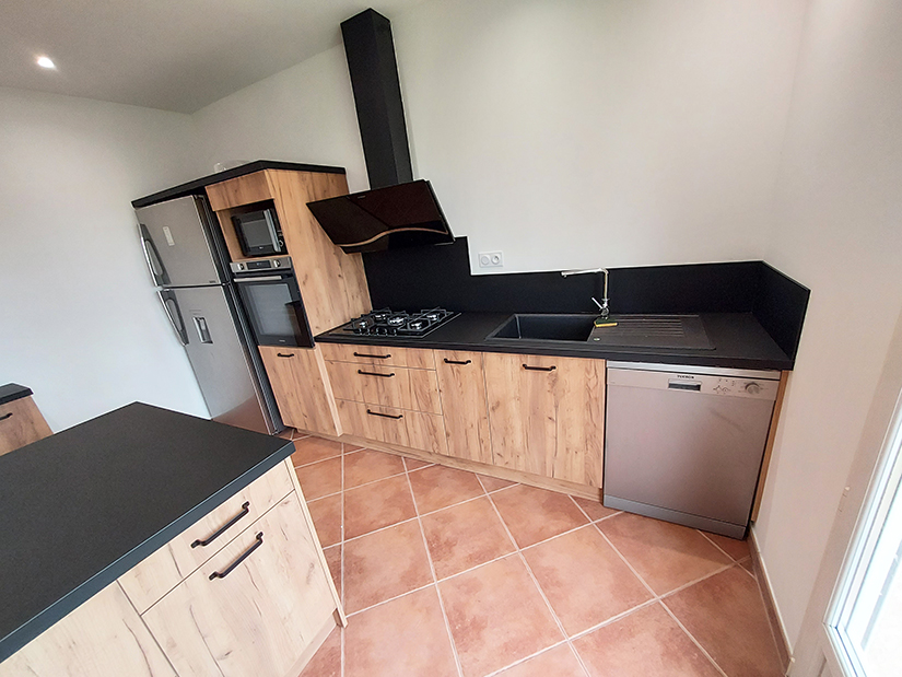 Cuisine bois et noir